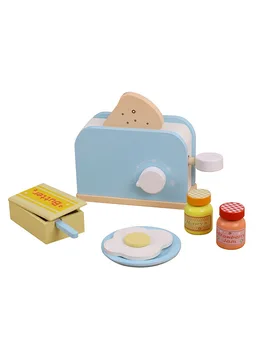 Детска играчка-тостер | 8 бр. Дървени поп набор от игри за тостер | Образователна игра 